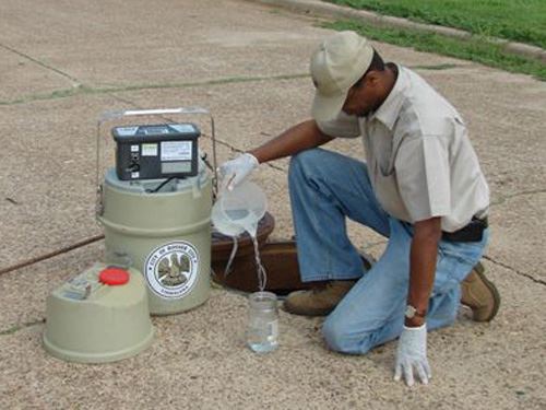 Man performing water pretreatment.